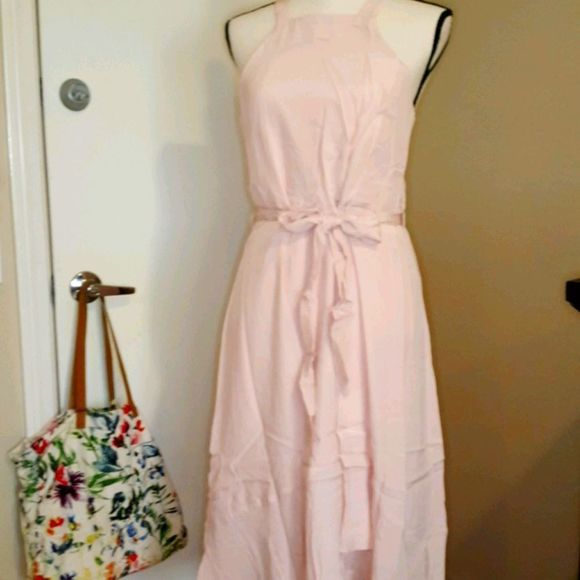 Boho Basics Wide Strap Wrap Dress in Light Pink - Picture 5 of 7